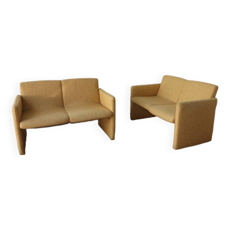 Pair of vintage fabric sofas, 1970s