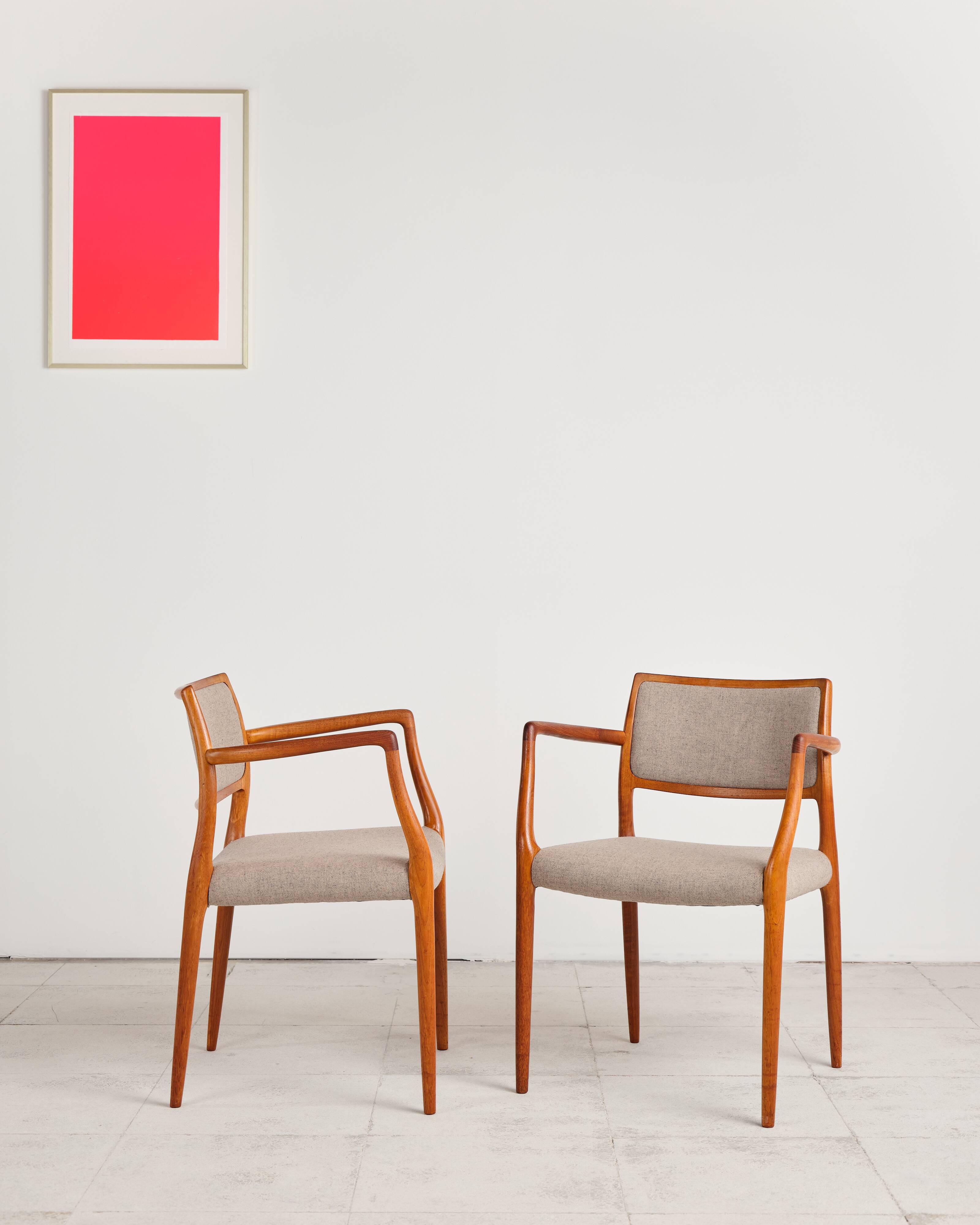 Ensemble de 2 fauteuils danois Niels O. Møller 65, design du XXe siècle