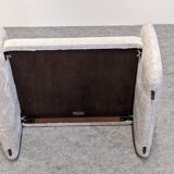 Velvet ottoman footstool by Steiner, France circa 1970