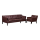 Three-seater leather sofa and one-seater armchair, scandinavian style