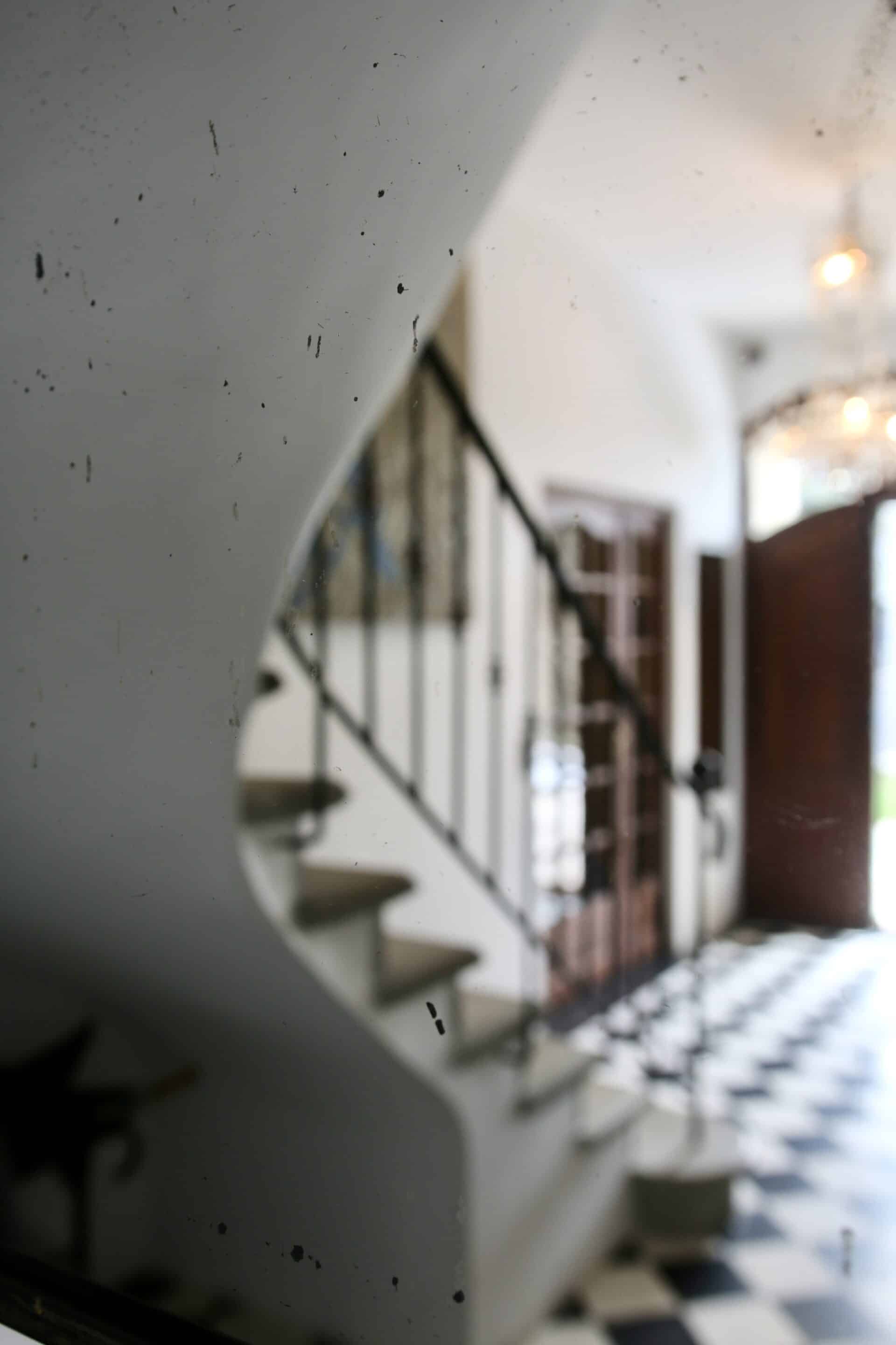 Bevelled mirror from the Art Deco period and style, 1930-40.