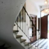 Bevelled mirror from the Art Deco period and style, 1930-40.