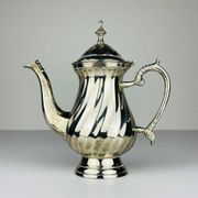 Vintage silver-plated coffee pot by Royal Sheffield, England, 1950s.