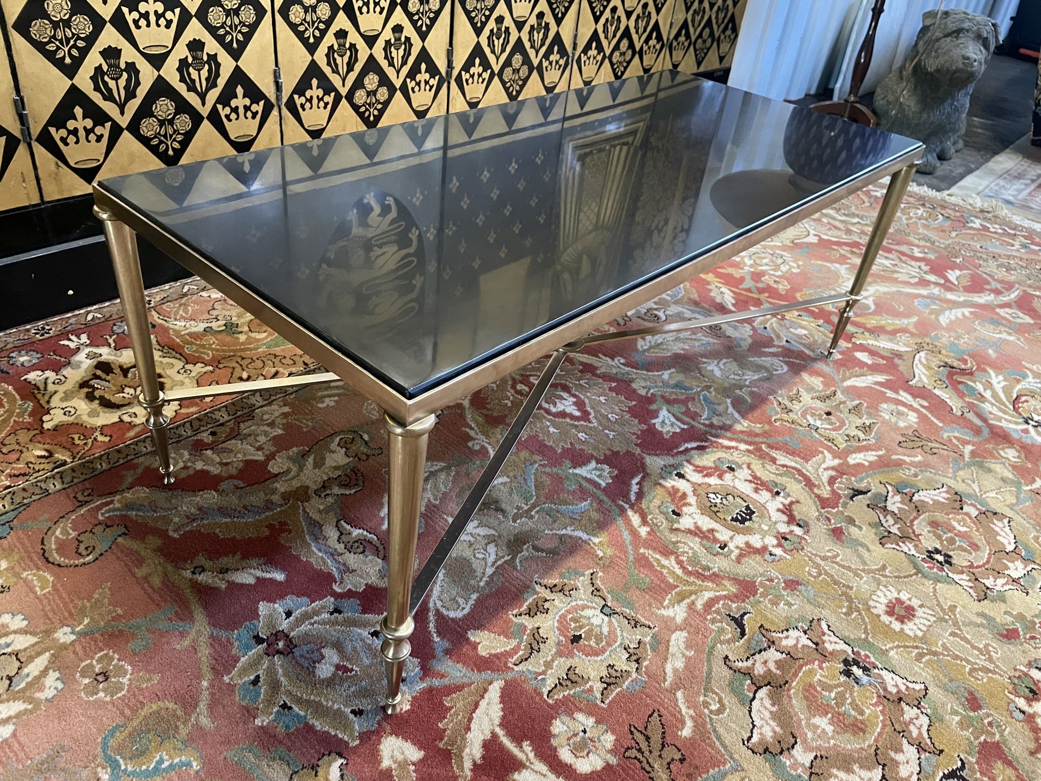 Table basse laiton et marbre