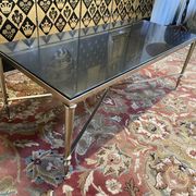 Table basse laiton et marbre