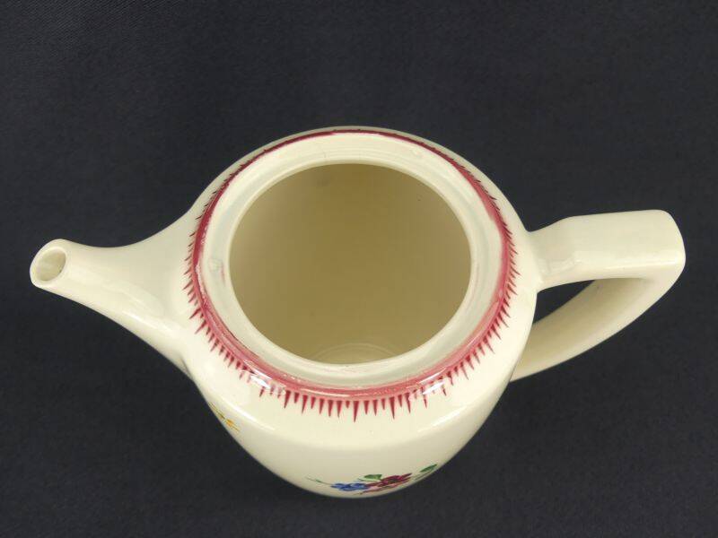 3-piece coffee service in Digoin earthenware with a flower decoration.