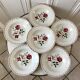 Set of 6 hollow plates Badonviller with flowers 30s