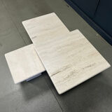 Vintage travertine nesting tables or side tables, 1970s