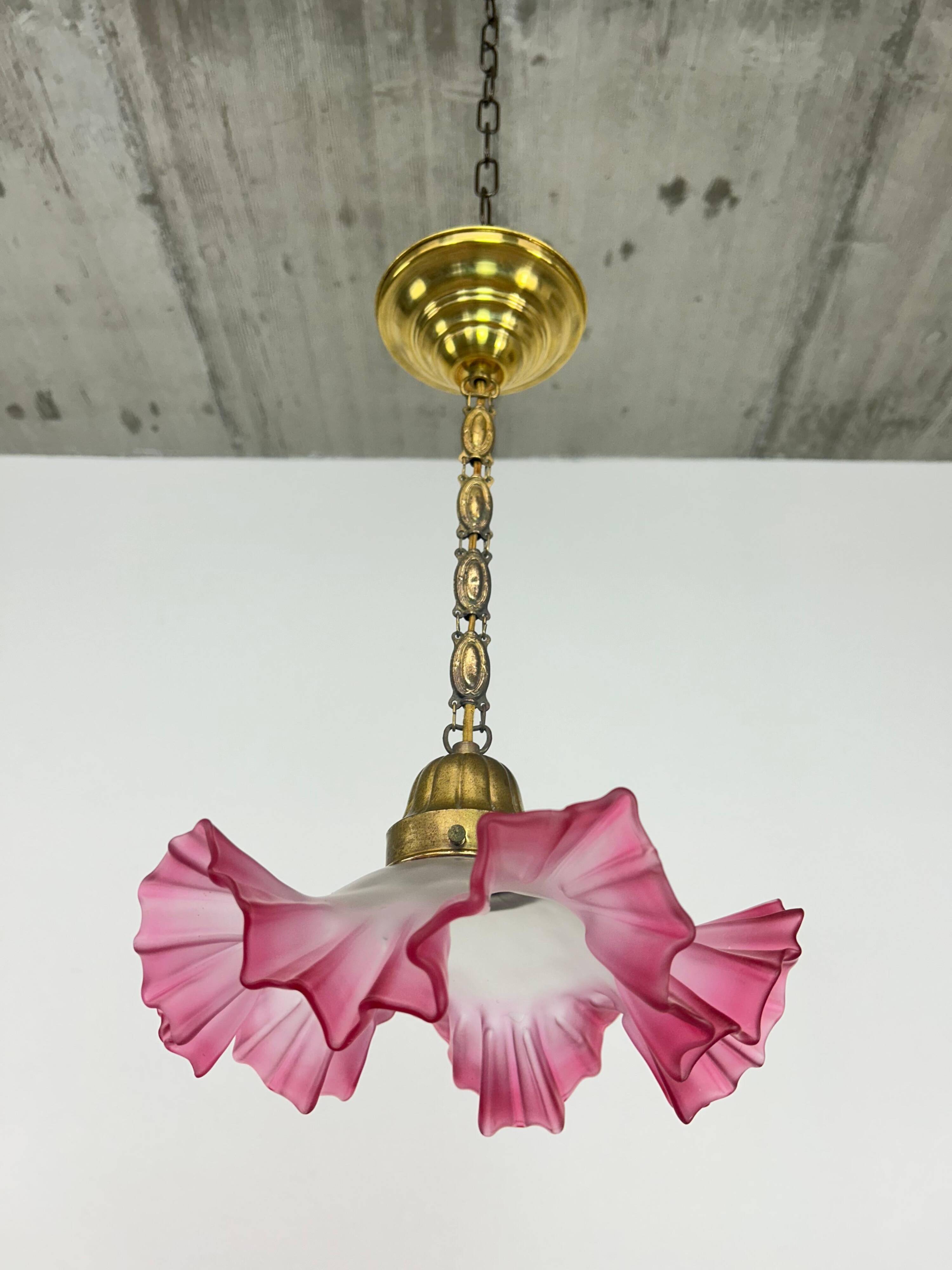 Red Jugendstil pendant lamp
