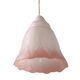 Mid-century white and pink glass suspension light, French vintage from the 1950s to 1960s.