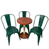 Set chairs and pedestal table Tolix