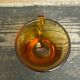 Set of 6 antique amber blown glass cups + vintage handle