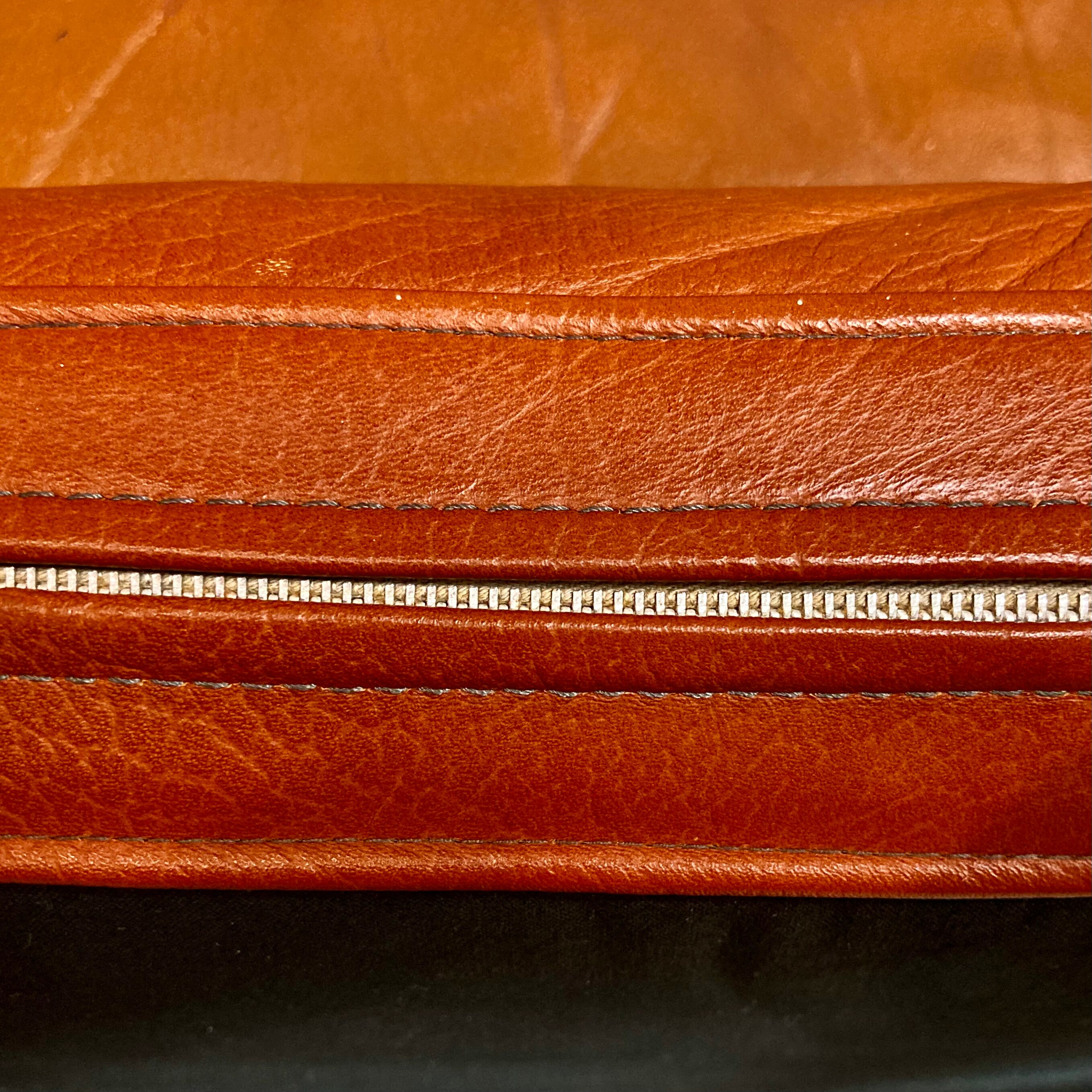 Swivel armchair leather Scandinavian design 1950.