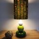 Green totem lamp, vintage afro-pop psychedelic lampshade.