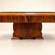 Table extensible Art Déco – Placage ronce de noyer & métal chromé – Années