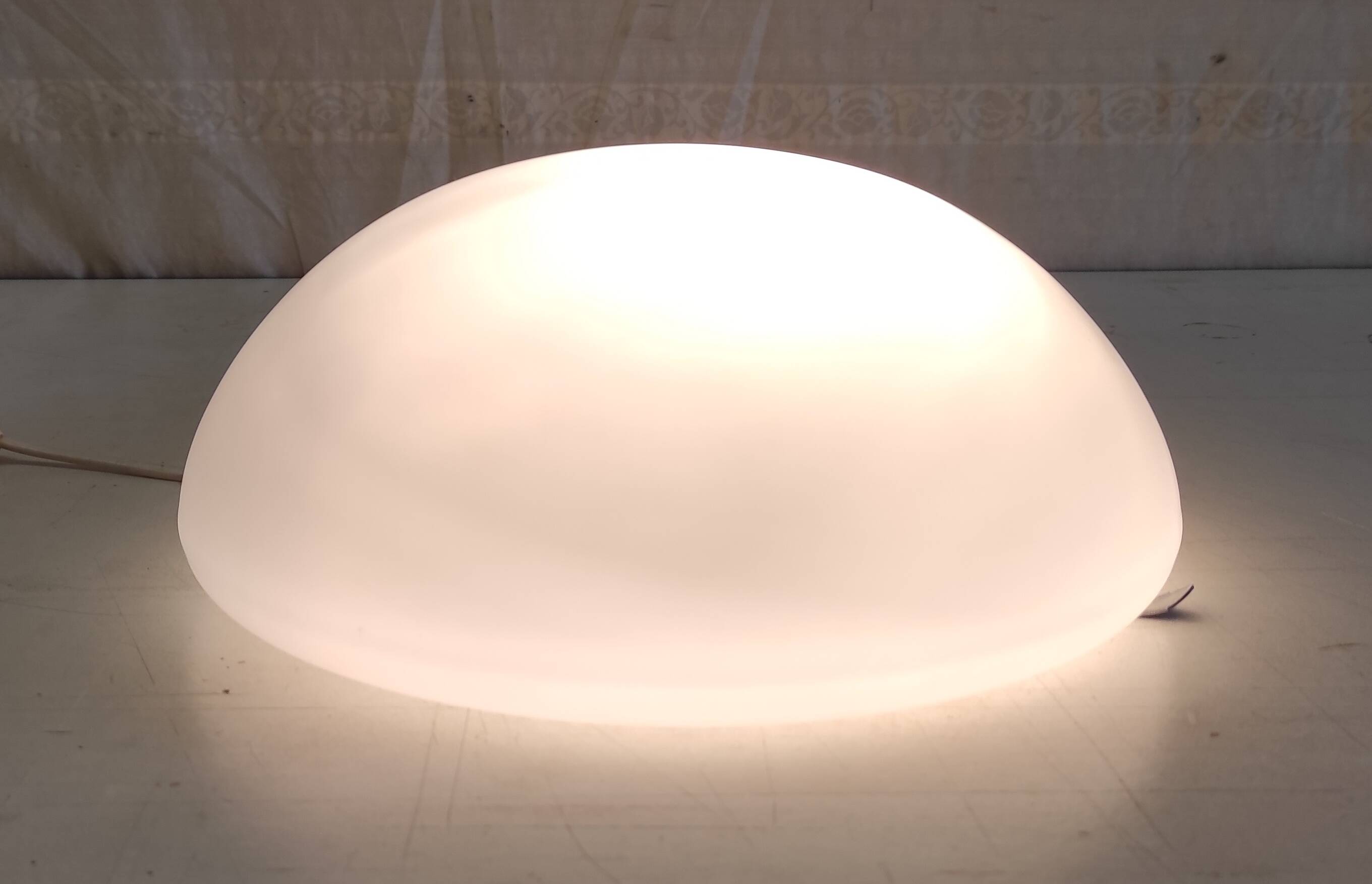 Opaline suede globe ceiling or wall light. 30 cm - mid-20th century