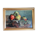 Original oil signed "Dead Nature at the Fruit Cup"