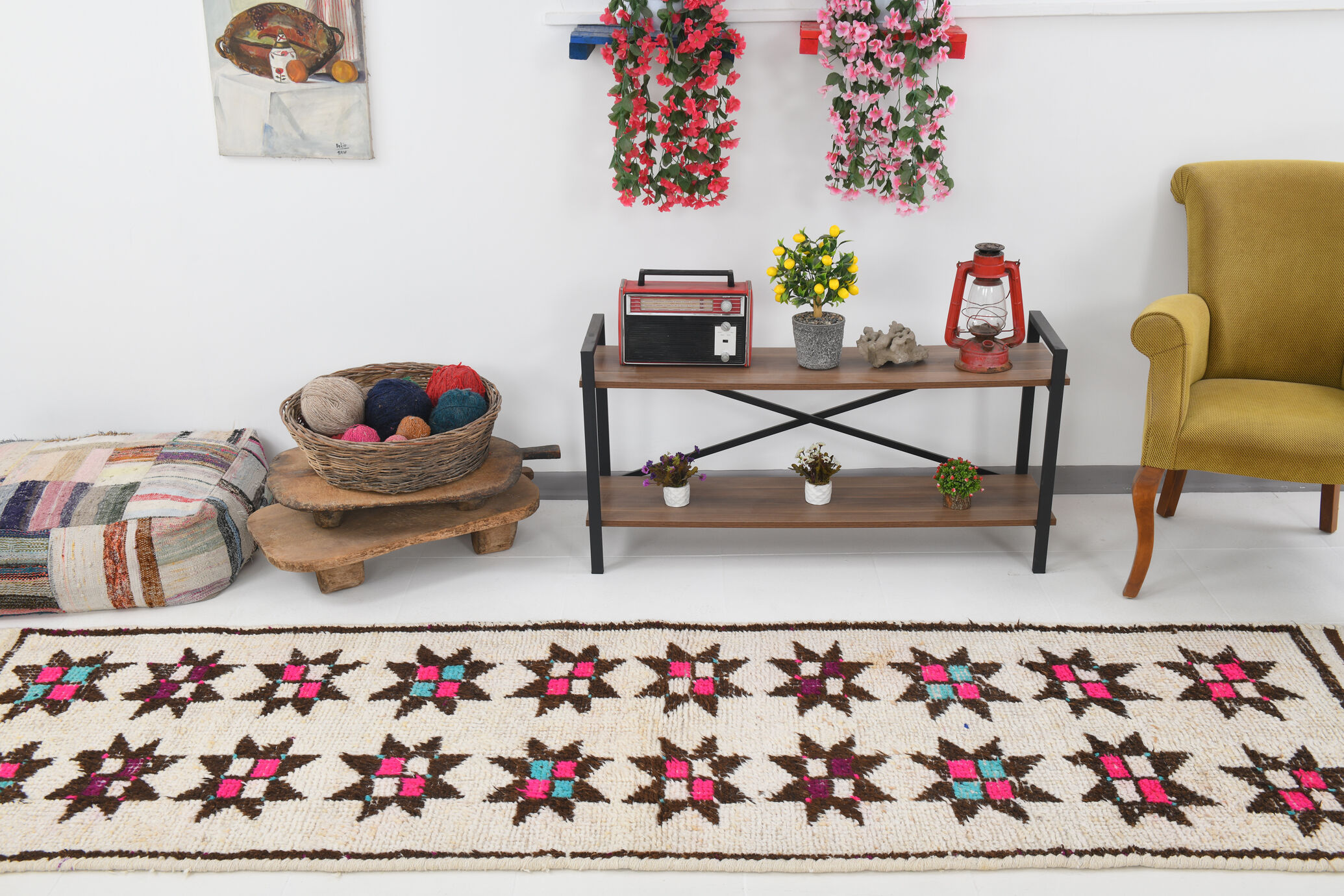 Tapis coureur beige & marron