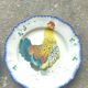 Flat plate the hen et coq earthenware Luneville series
