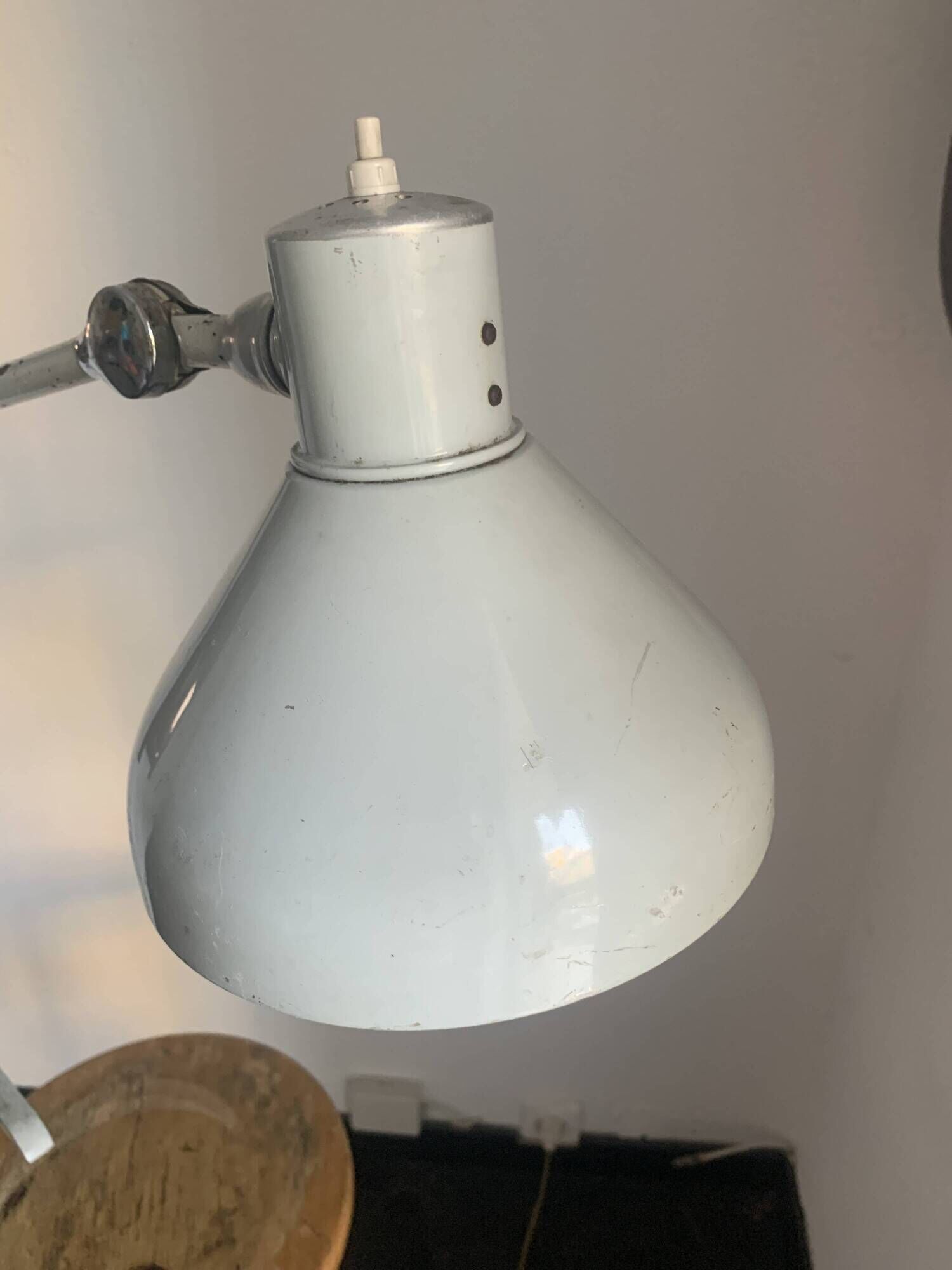 Vintage 1950s architect's reading lamp Jumo GS2 grey mouse - 70 cm