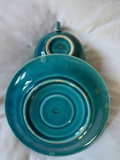 Large Gien cup and saucer
