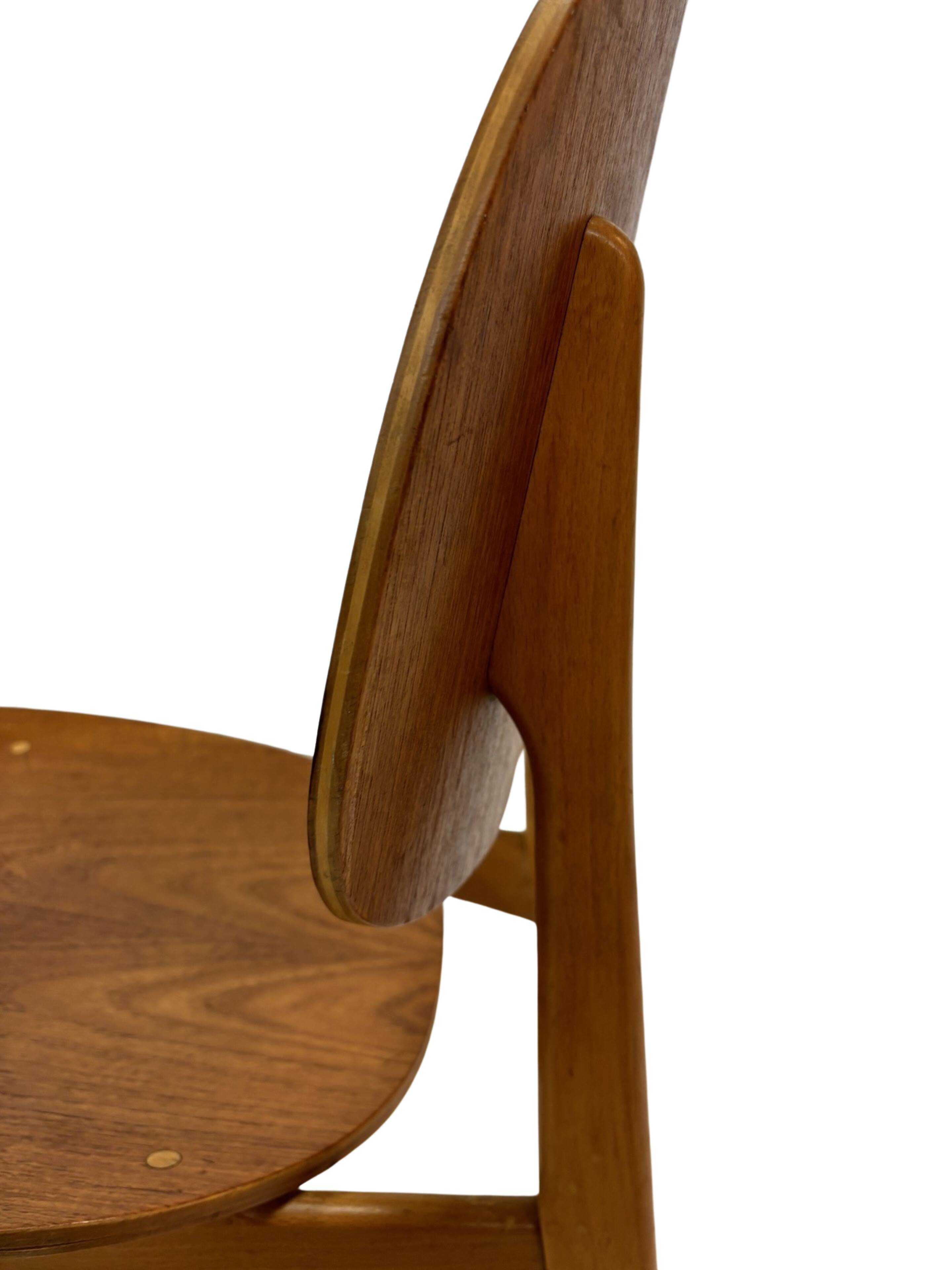 Vintage dining room chair Scandinavian 1960s plywood and teak design