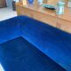 English Velvet Sofa, Blue, Circa 1950s Vintage