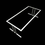 table basse en acier brossé 1970