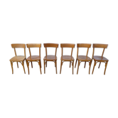 Lot of 6 wooden bistro bar chairs