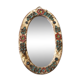 Ceramic mirror decorated with flowers, circa 1960 25x40cm