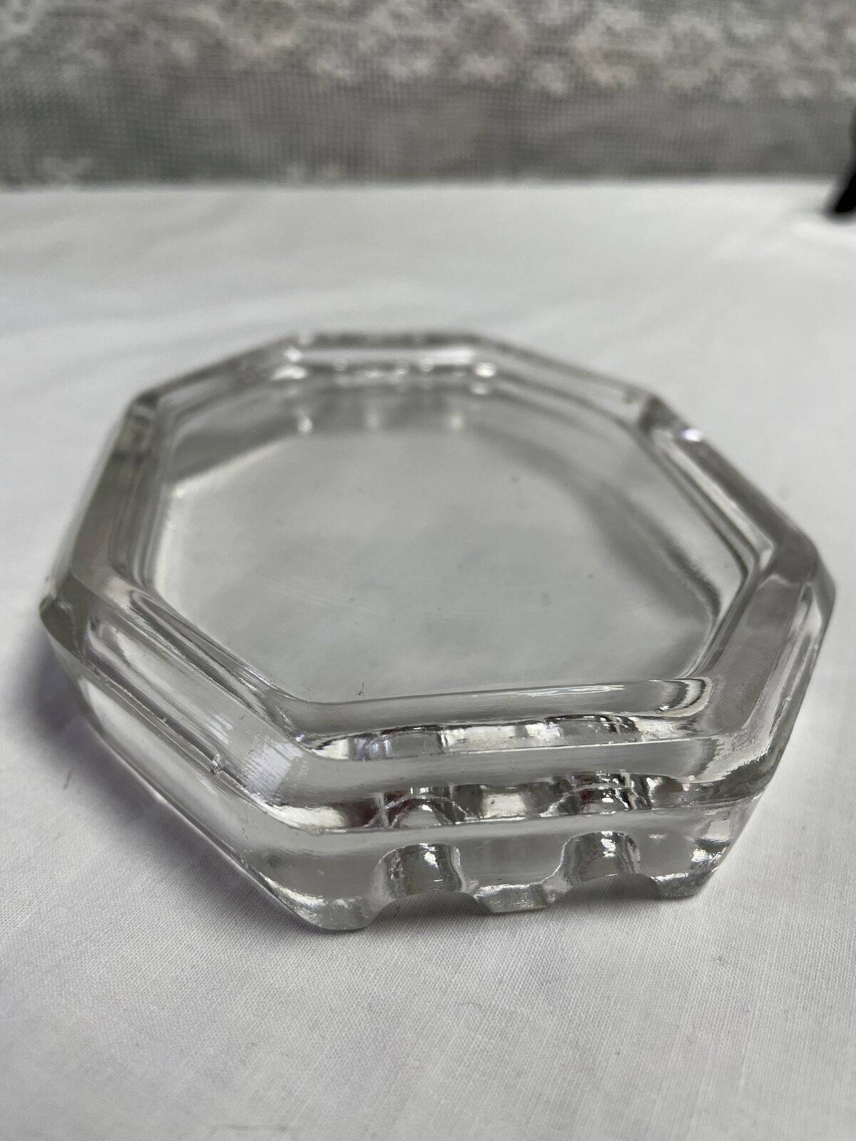 Vintage octagonal glass ashtray