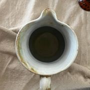 Carafe vintrage à eau / orangeade en céramique émaillée, 1950