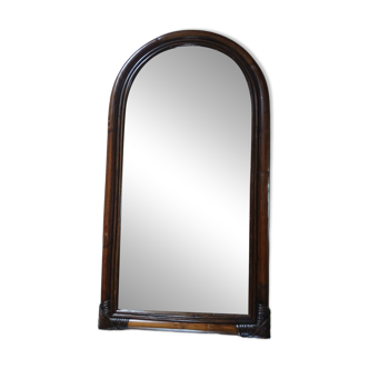 Vintage wall mirror in rattan/bamboo
