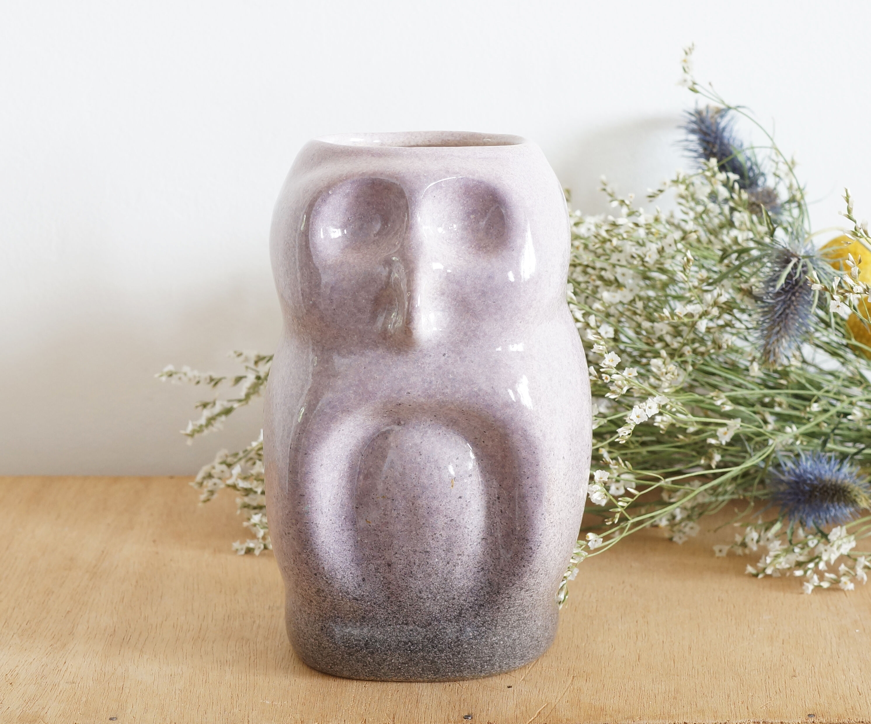 Vase chouette en céramique émaillée