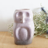 Owl vase in glazed ceramic