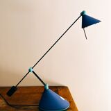 Blue memphis style table lamp