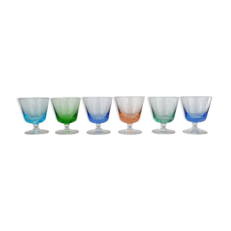 Set of colorful glasses 1950