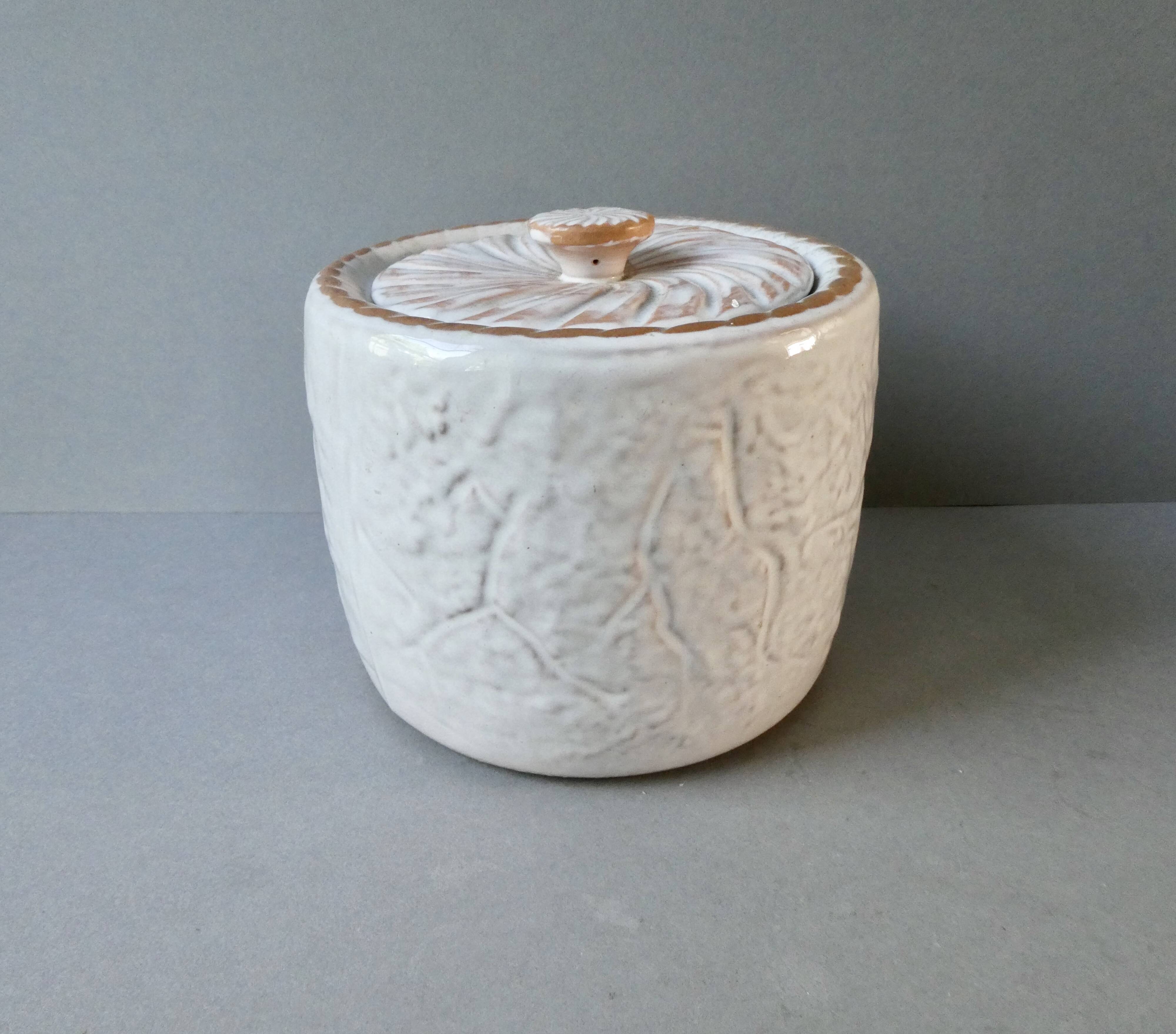 Pink ceramic box Digoin Sarreguemines