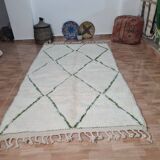 Tapis berbère blanc en laine fait main 250 x 150 cm