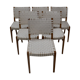 Suite de 6 chaises vintage en hêtre clair fin XXe
