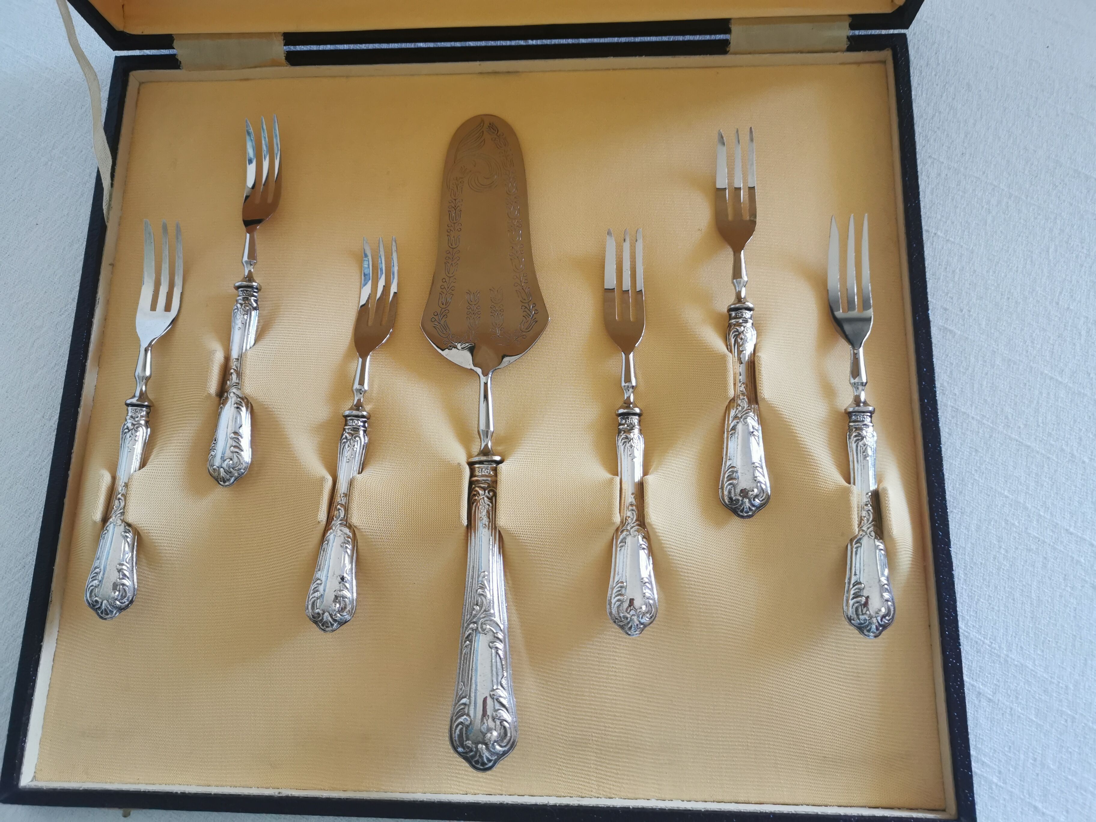Dessert set (forks and spoons) - 800 silver