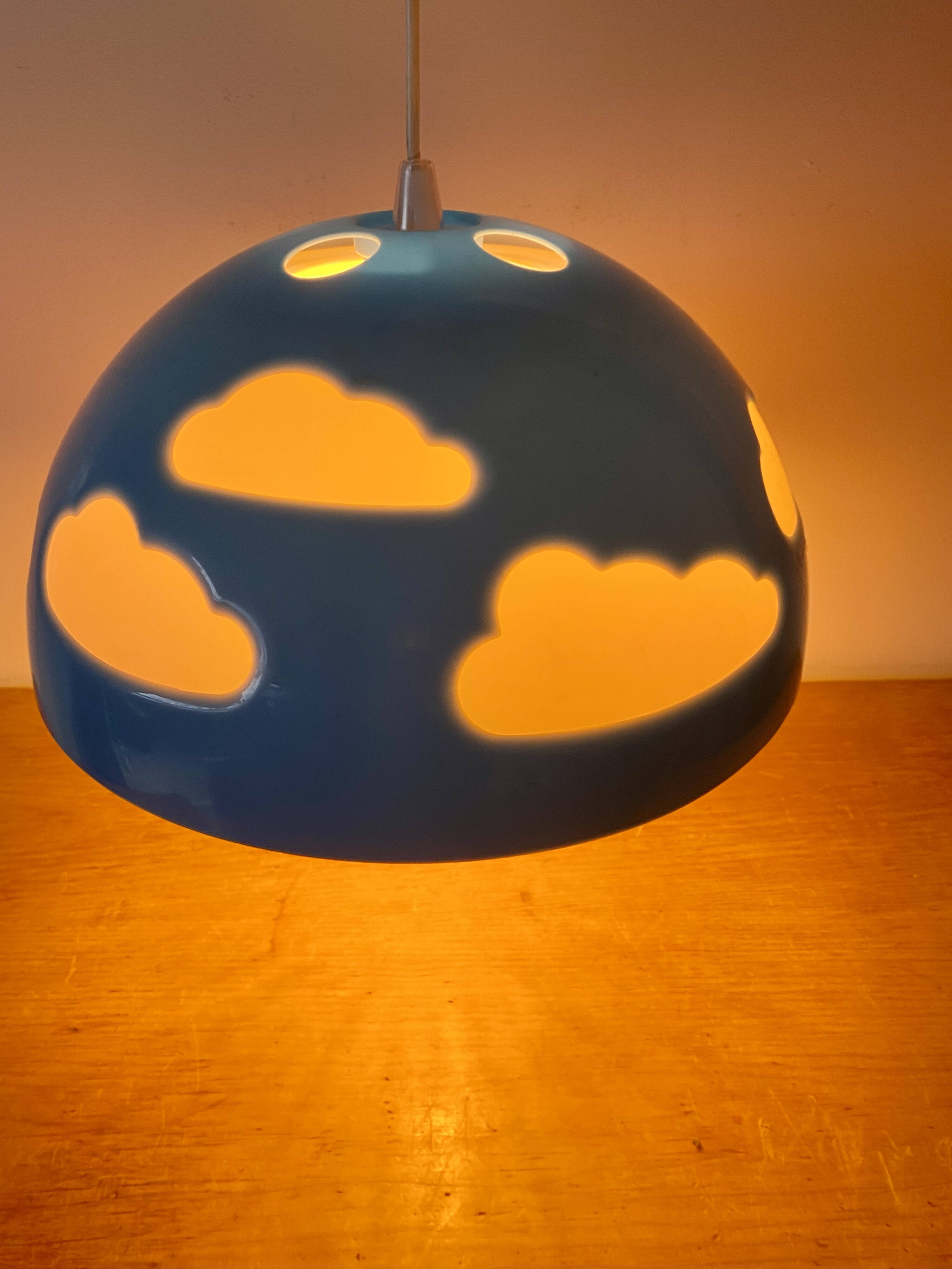 Vintage ikea Skojig blue pendant light