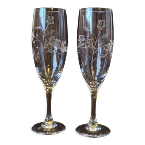 2 flûtes à champagne - cristal