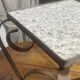Occasional table in wrought iron and marble