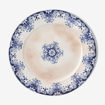 Old antique, Rouen, blue and white  plate