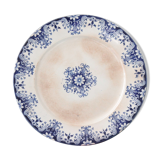 Assiette ancienne Vieillard, Rouen, bleue et blanche