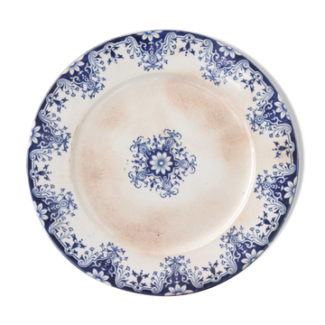Old antique, Rouen, blue and white  plate