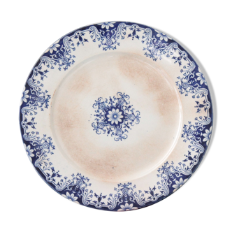 Old antique, Rouen, blue and white  plate