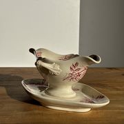 Saucier ancienne en faïence rose de Badonviller modèle Jasmin