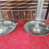 Pair of hand candle holders with pusher